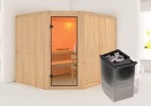 Karibu | Sauna Malin | Helderglas | Kachel 9 kW Geïntegreerde Bediening