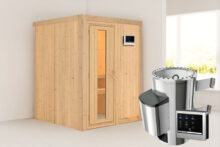 Karibu | Sauna Minja | Energiesparend | Kachel 3,6 kW Externe Bediening