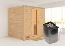 Karibu | Sauna Mojave | Energiesparend | Kachel 9 kW Geïntegreerde Bediening