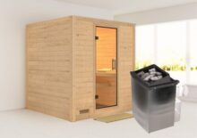 Karibu | Sauna Mojave | Helderglas | Kachel 9 kW Geïntegreerde Bediening