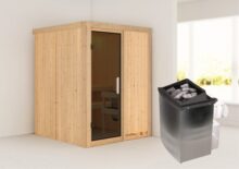 Karibu | Sauna Norin | Antracietglas | Kachel 4,5 kW Geïntegreerde Bediening