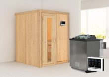 Karibu | Sauna Norin | Energiesparend | Biokachel 4,5 kW Externe Bediening