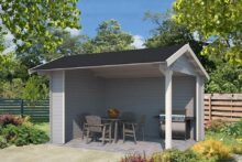 Outdoor Life Products | Overkapping Kirian 380 x 300 | Gecoat | Platinum Grey-Wit