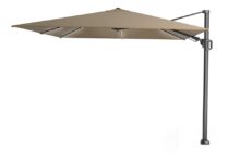 Platinum | Zweefparasol Challenger T² Glow 300 x 300 cm | Taupe