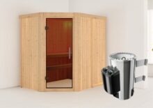 Karibu | Sauna Saja | Antracietglas | Kachel 3,6 kW Geïntegreerde Bediening