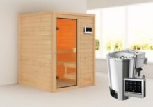 Woodfeeling | Sauna Sandra | Biokachel 3,6 kW Externe Bediening