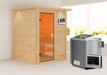 Woodfeeling | Sauna Sandra | Biokachel 4,5 kW Externe Bediening