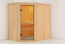 Karibu | Sauna Carin | Deur Bronzeglas