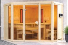 Karibu | Sauna Asta | Biokachel 9 kW Externe Bediening