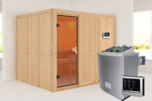 Karibu | Sauna Gobin | Bronzeglas | Kachel 9 kW Externe Bediening