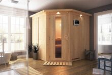 Karibu | Sauna Jarin met Dakkraag | Energiesparend | Kachel 9 kW Externe Bediening