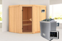 Karibu | Sauna Jarin | Bronzeglas | Kachel 9 kW Externe Bediening