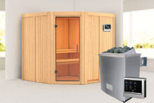 Karibu | Sauna Jarin | Helderglas | Kachel 9 kW Externe Bediening