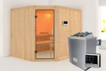 Karibu | Sauna Malin | Helderglas | Kachel 9 kW Externe Bediening