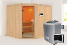 Karibu | Sauna Malin | Bronzeglas | Kachel 9 kW Externe Bediening