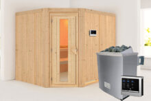 Karibu | Sauna Malin | Energiesparend | Kachel 9 kW Externe Bediening