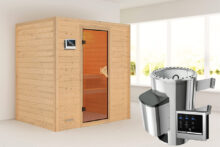 Karibu | Sauna Ronja | Bronzeglas | Kachel 3,6 kW Externe Bediening