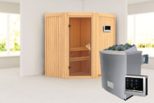 Karibu | Sauna Taurin | Bronzeglas | Kachel 4,5 kW Externe Bediening