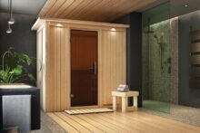 Karibu | Sauna Variado met Dakkraag | Antracietglas | Kachel 4,5 kW Geïntegreerde Bediening