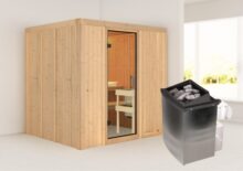 Karibu | Sauna Sodin | Helderglas | Kachel 4,5 kW Geïntegreerde Bediening