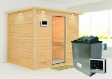 Karibu | Sauna Minja | Helderglas | Kachel 3,6 kW Externe Bediening