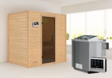 Woodfeeling | Sauna Sonja | Antracietglas | Biokachel 4,5 kW Externe Bediening