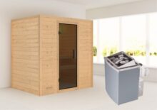 Woodfeeling | Sauna Sonja | Antracietglas | Kachel 4,5 kW Geïntegreerde Bediening