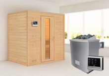 Woodfeeling | Sauna Sonja | Energiesparend | Kachel 4,5 kW Externe Bediening