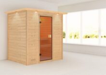 Woodfeeling | Sauna Sonja met Dakkraag | Bronzeglas