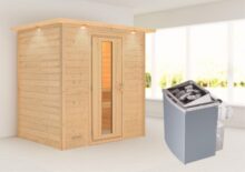 Woodfeeling | Sauna Sonja met Dakkraag | Energiesparend | Kachel 4,5 kW Geïntegreerde Bediening