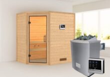 Woodfeeling | Sauna Svea | Helderglas | Kachel 4,5 kW Externe Bediening