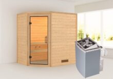 Woodfeeling | Sauna Svea | Helderglas | Kachel 4,5 kW Geïntegreerde Bediening