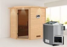 Woodfeeling | Sauna Svea | Antracietglas | Biokachel 4,5 kW Externe Bediening