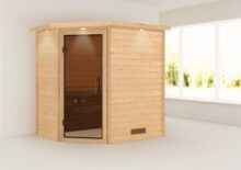 Woodfeeling | Sauna Svea met Dakkraag | Antracietglas