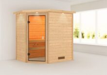 Woodfeeling | Sauna Svea met Dakkraag | Bronzeglas