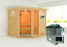 Woodfeeling | Sauna Tabea met Dakkraag | Kachel 9 kW Externe Bediening