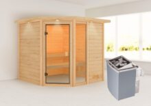 Woodfeeling | Sauna Tabea met Dakkraag | Kachel 9 kW Geïntegreerde Bediening