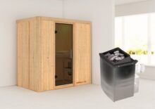 Karibu | Sauna Variado | Antracietglas | Kachel 4,5 kW Geïntegreerde Bediening